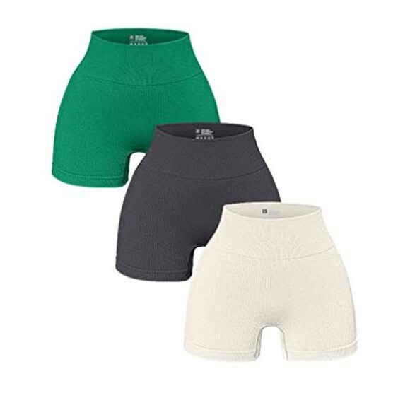 OQQ Women's Ribbed Seamless Workout Shorts - Picture 4 of 15